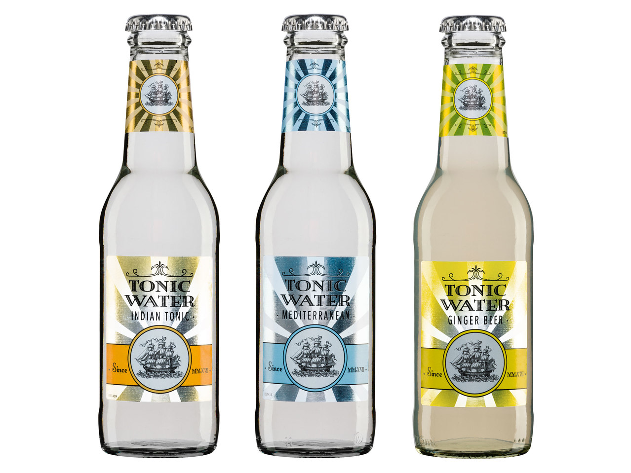 Indian, Mediterran Tonic Water oder Ginger Beer