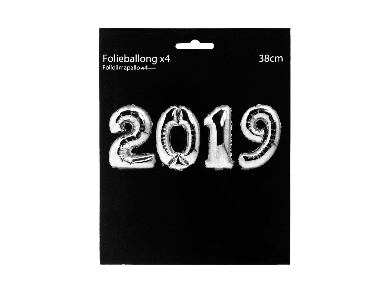 Folieballonger silver "2019", 4-pack1