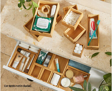 Bamboo Drawer Organisers 7pc Set