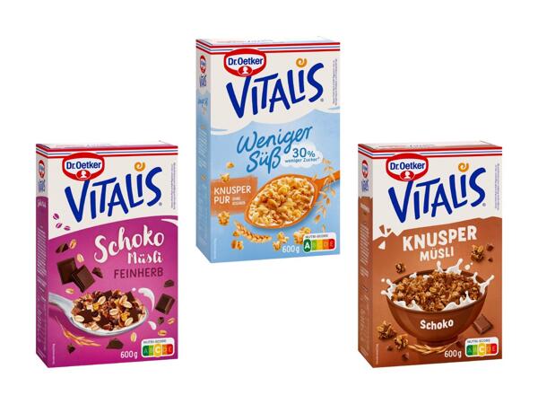 Muesli Vitalis Dr. Oetker moins sucré​