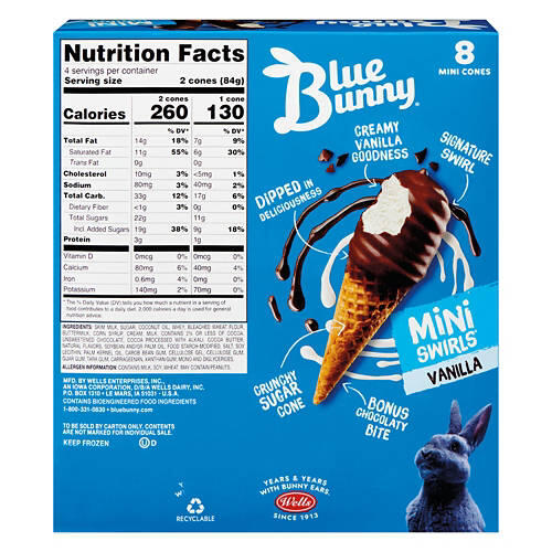 Mini Swirls Vanilla Cones, 18 fl oz