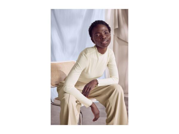 Esmara Ladies' Cream Long Sleeve Ribbed Tops - 2 Pack