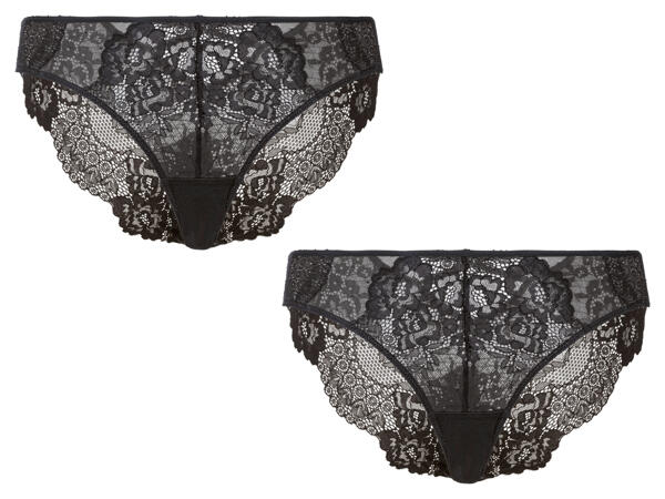 Damen Spitzen-Minislip, 2 Stück