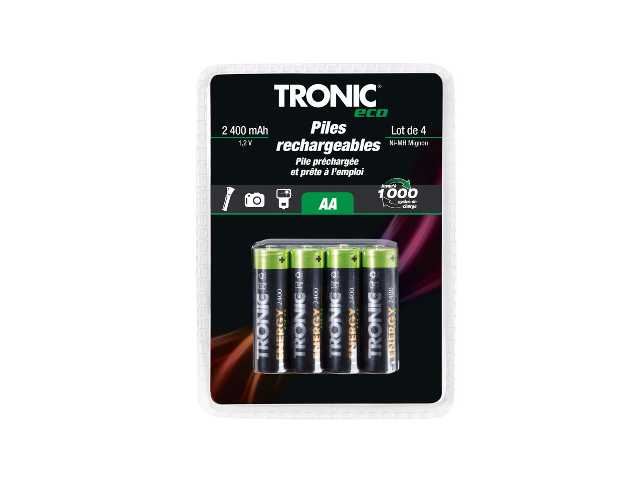 TRONIC(R) Genopladelige batterier 4-pak