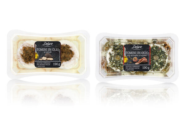 Tomino Cheese in Oil with Truffle or with Anchiovies and Capers