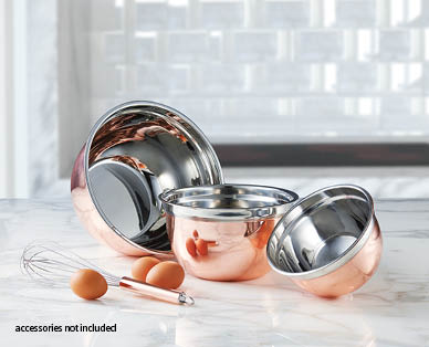 Copper Mixing Bowls 3 Piece
