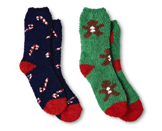Serra 
 Ladies' 2-Pair Fuzzy Slipper Socks