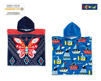 Velour Printed Hooded Beach Poncho