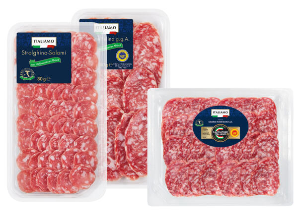 Salami geschnitten