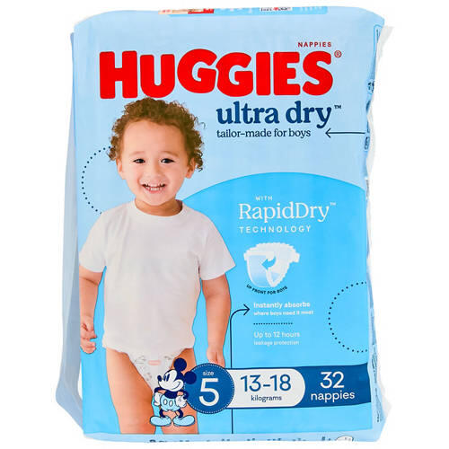 Boys Size 5 Walker Nappies 32 Pack