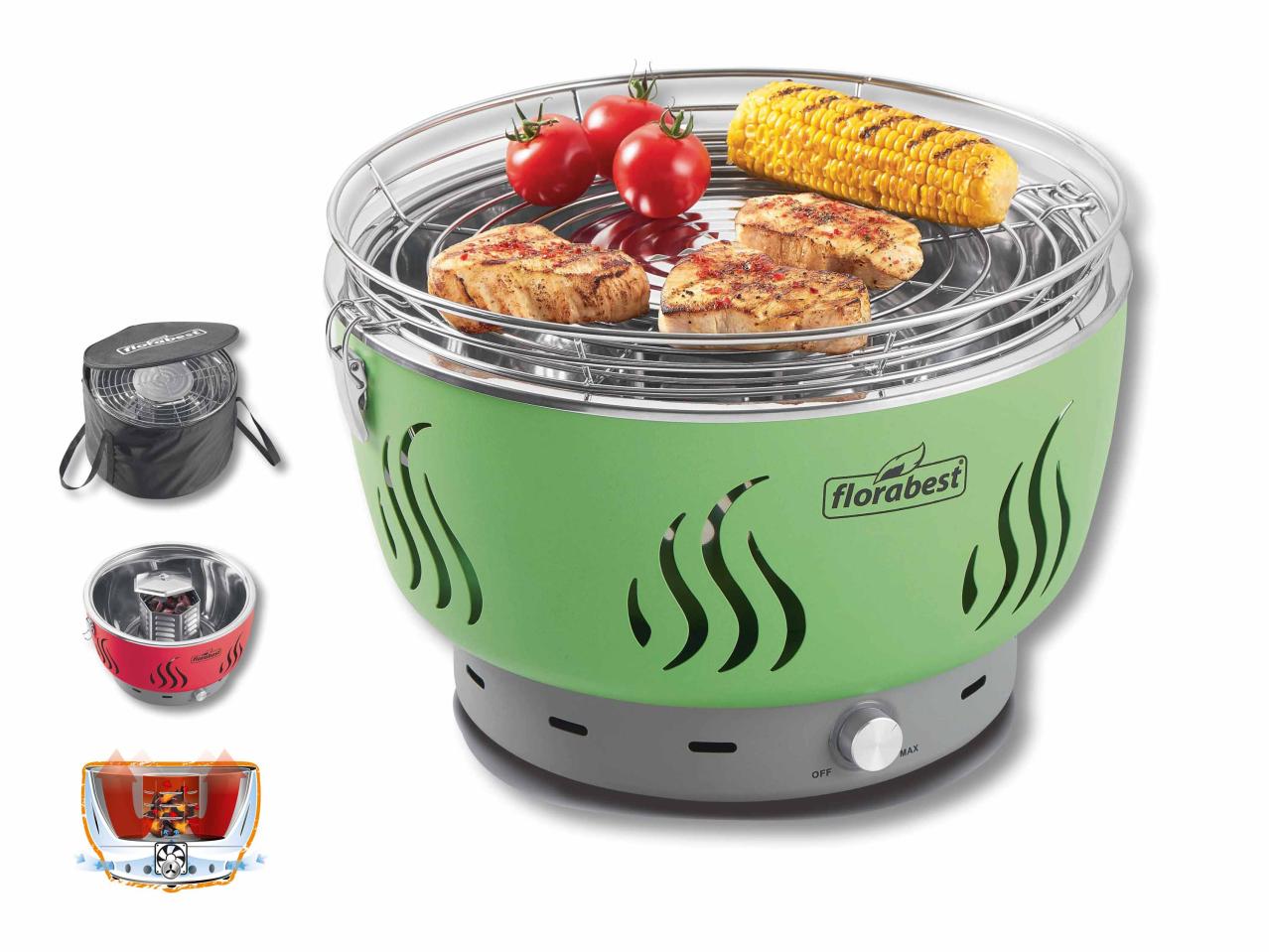Barbecue à charbon avec ventilation active