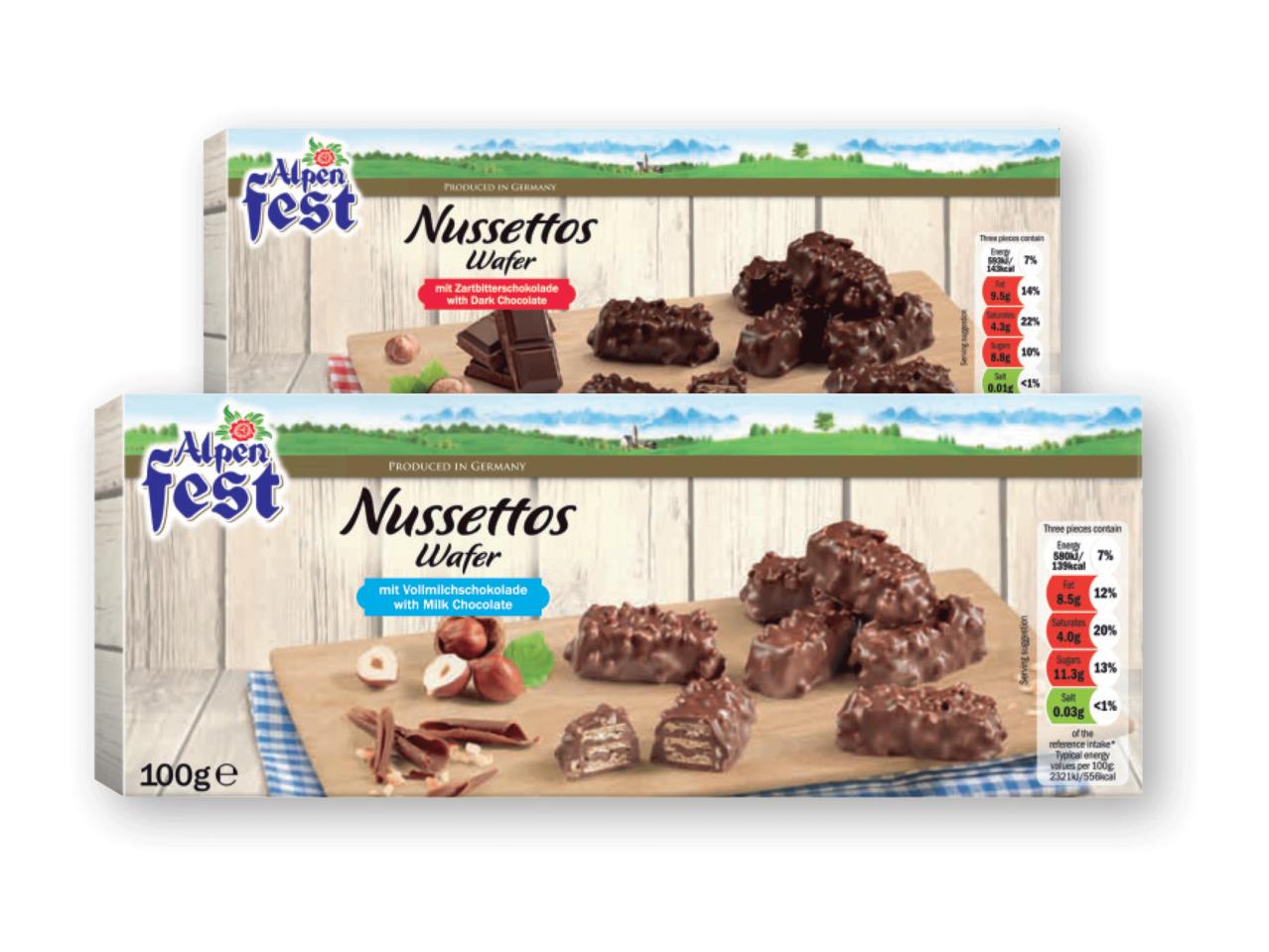 ALPENFEST(R) Milk/Dark Chocolate Nussettos Wafers