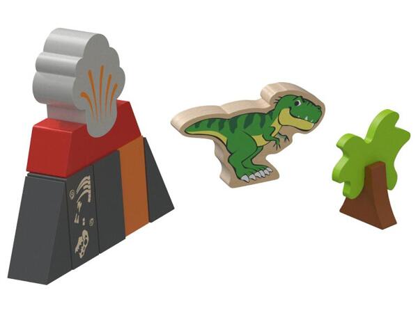 Dřevěná železnice Sada dinosaurů / Statek