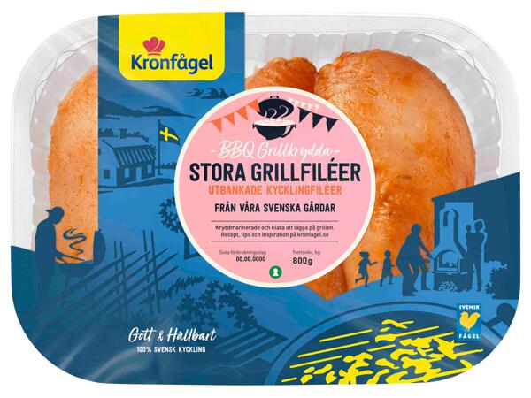 Kronfågel stora grillfiléer BBQ