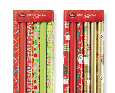 1.5M MULTI ROLL CHRISTMAS WRAP 6PK