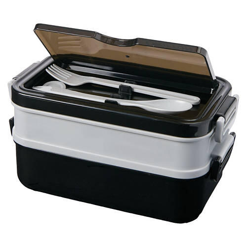 Two Tier Food Storage Box, Black &Grey