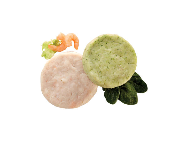 Fishburgers with Cod and Prawns or Cod and Spinach
