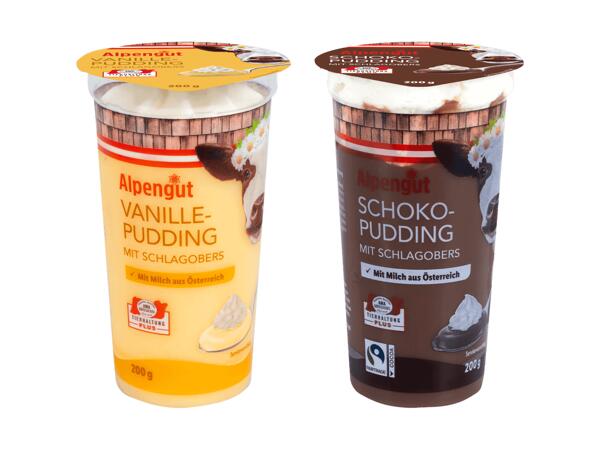 Pudding mit Schlagobers