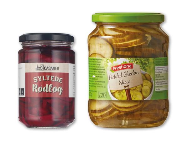 FRESHONA/CASANEO Syltede rødløg eller agurkesalat