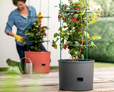 Vaso per piante jumbo con supporto verticale GARDENLINE(R)