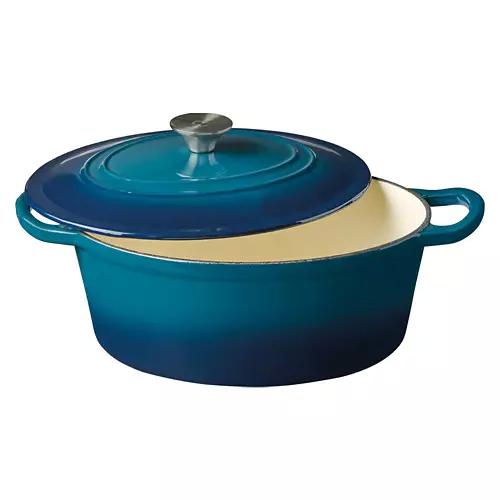 4.6 Quart Cast Iron French Oven, Navy Blue