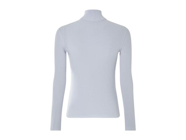 Esmara Ladies' Ribbed Turtleneck Top Light - Grey