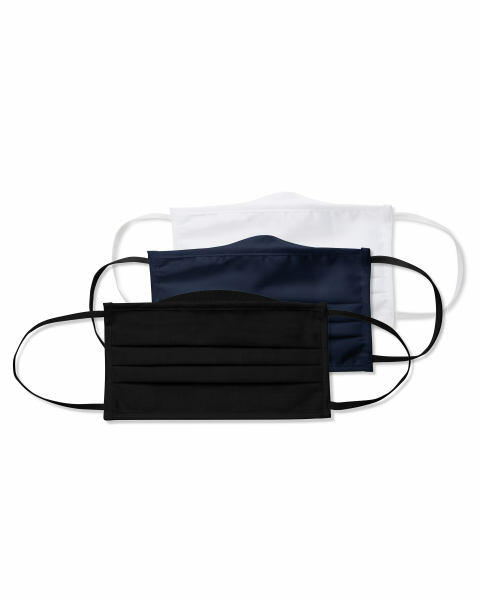 Adult Facemasks White/Navy/Black