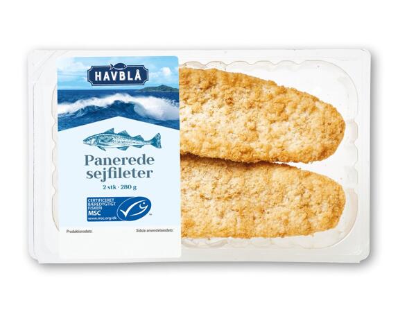 HAVBLÅ Panerede sej-, fiskefileter eller lakse- og torskefars