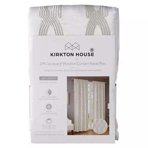 2 Pack Jacquard Window Curtains - Hazel