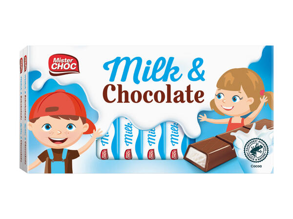 Bâtons de chocolat lait et choco, pack de 2