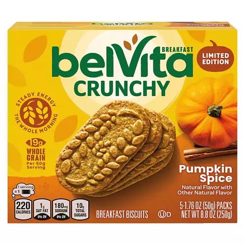 Belvita Pumpkin Spice Flavored Biscuits, 5 count