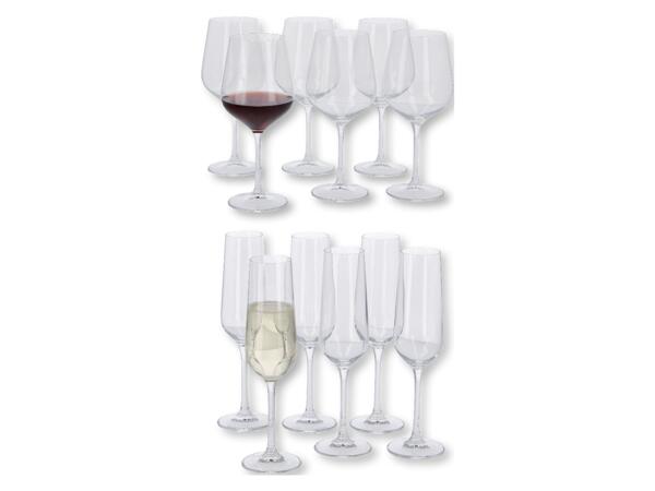 Red Wine or Champagne Glasses, 6 pieces