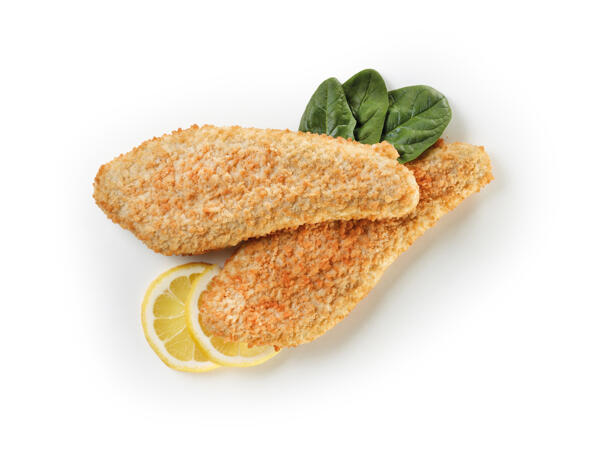 Breaded Cod Cutlets with Spinach