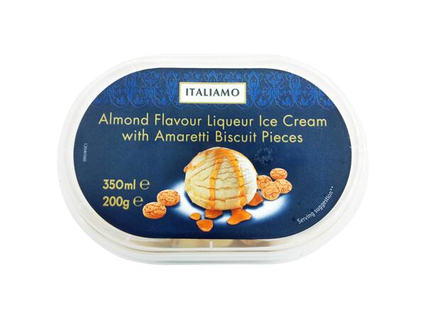 Almond Flavour Liqueur Ice Cream with Amaretti Pieces