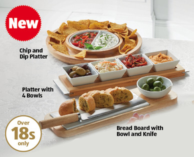 Bamboo and Porcelain Serveware