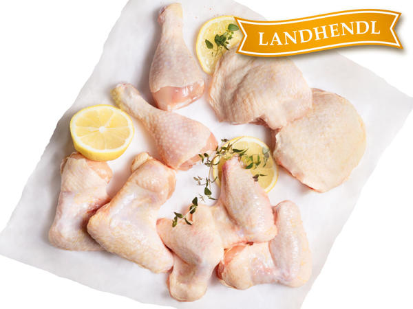 LANDHENDL Frische österreichische Hendlplatte gemischt
