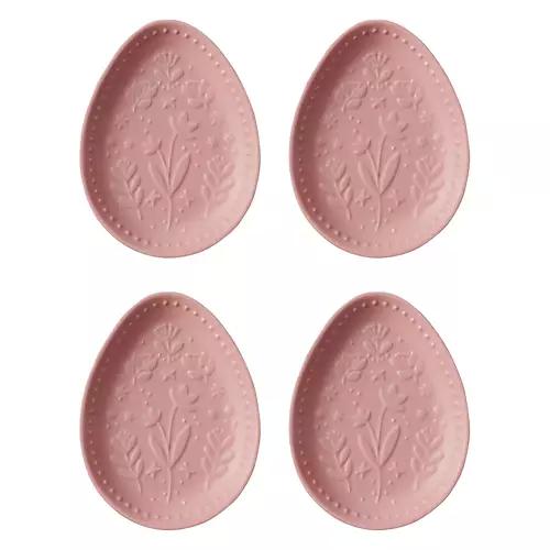 4 Pack Easter Themed Appetizer Plates, Pink