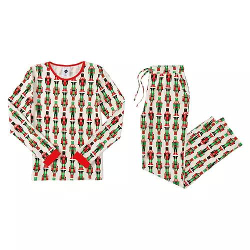 Ladies Holiday Pajama Set - White, M