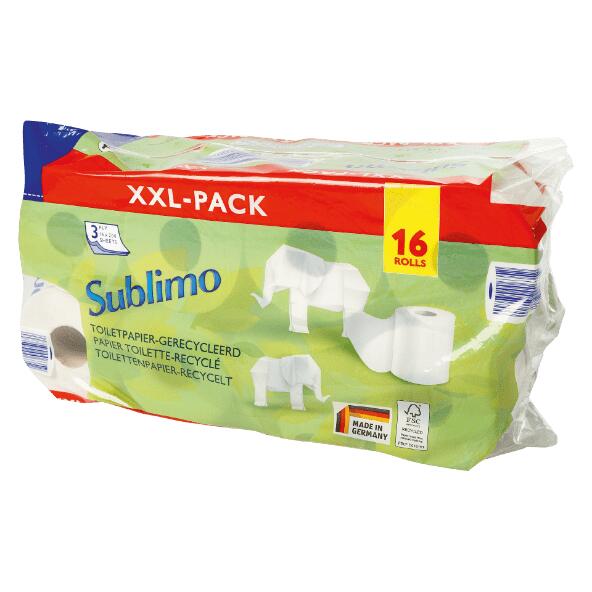 Recyceltes Toilettenpapier, 16er-Packung
