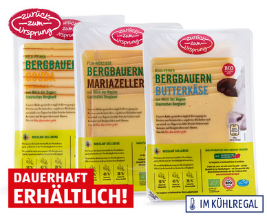 ZURÜCK ZUM URSPRUNG Österr. Bio-Bergbauern Käse in Scheiben