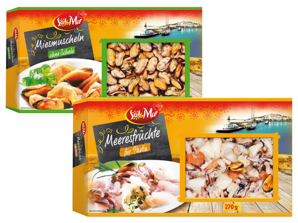 Meeresfrüchte oder Miesmuscheln