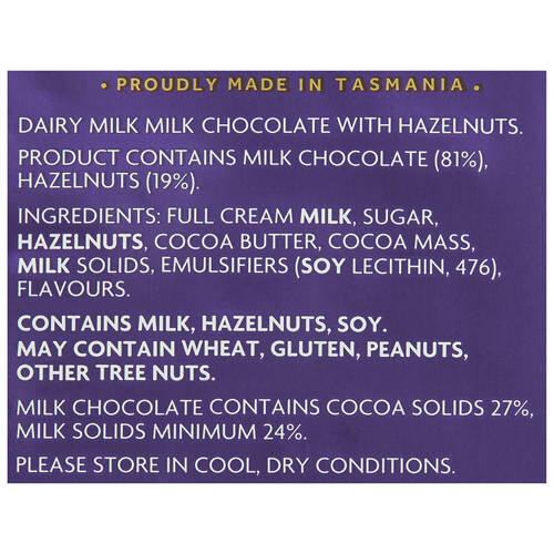 Hazelnut Chocolate Block 340g