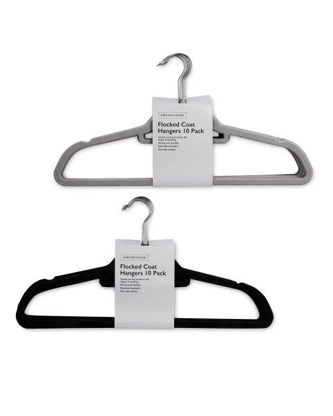 10 Pack Flocked Coat Hangers