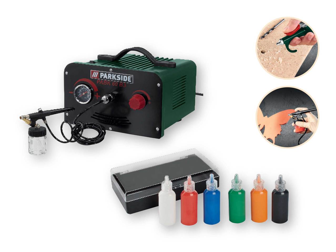 PARKSIDE 180W Airbrush Set with Compressor