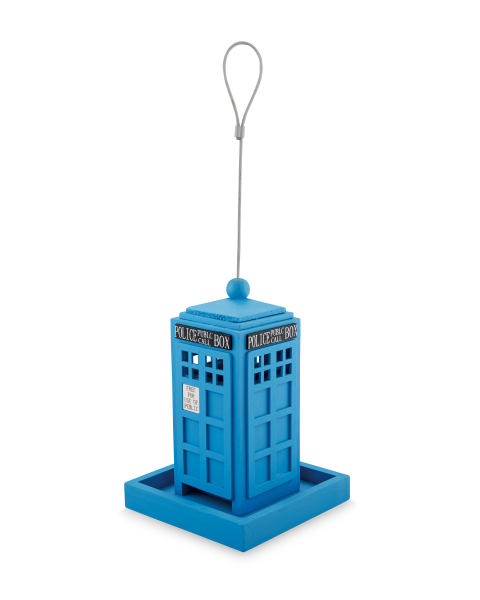 Blue Police Phone Box Bird Feeder