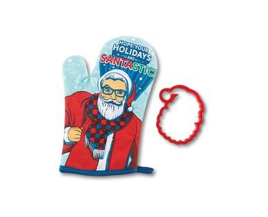 Crafty Cooking Kits Hipster Santa Oven Mitt with Cookie Mix & Cutter