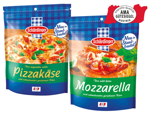 Schärdinger Mozzarella oder Pizzakäse gerieben
