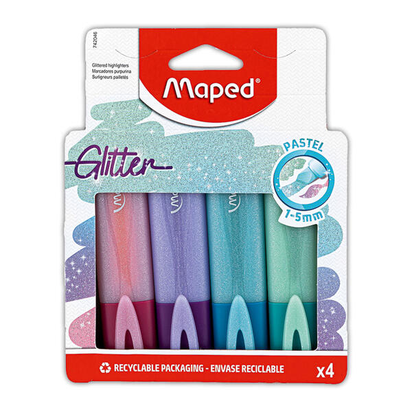 Glitter Textmarker 4er-Set