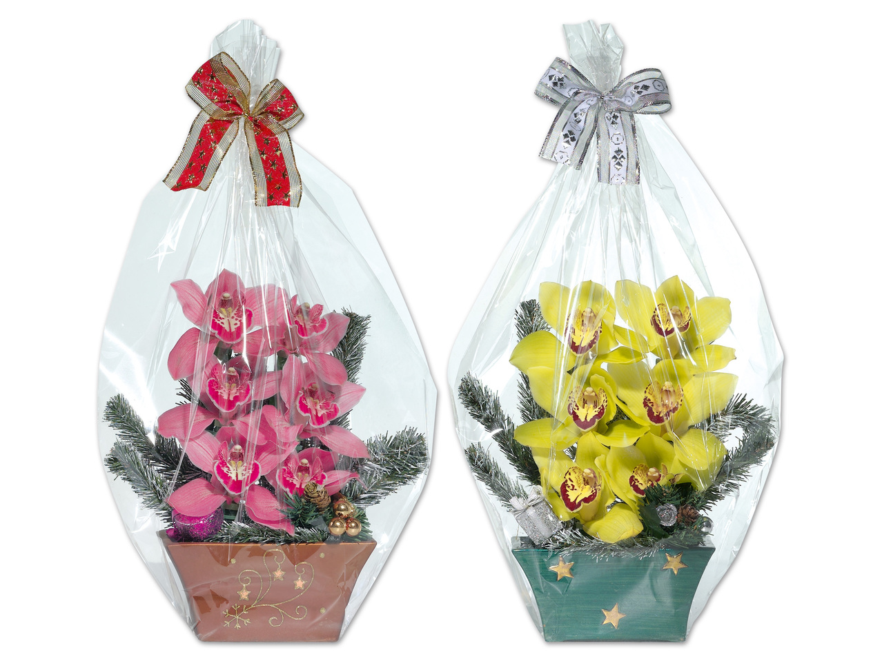 Weihnachtsgesteck mit 6 Blüten