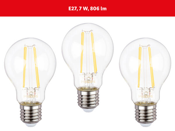 Philips LED-Leuchte/​Filamentleuchte, 3 Stück